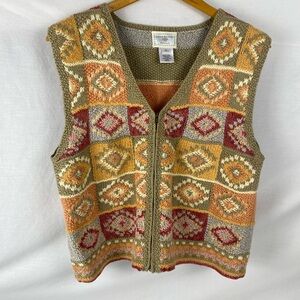 Vintage 1998 Susan Bristol Casuals hand knit sweater vest. Size medium EUC